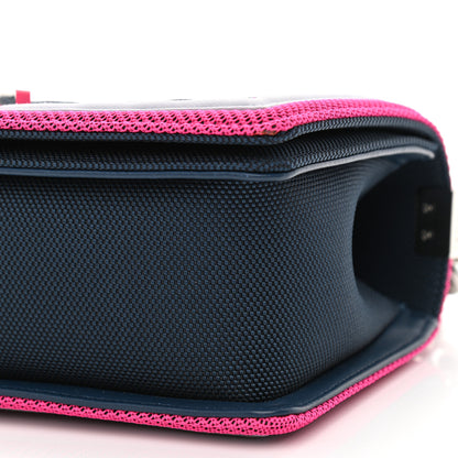 Chanel Canvas Quilted Medium Fluo Boy Flap Dark Navy Fuchsia Grey 10 of 12