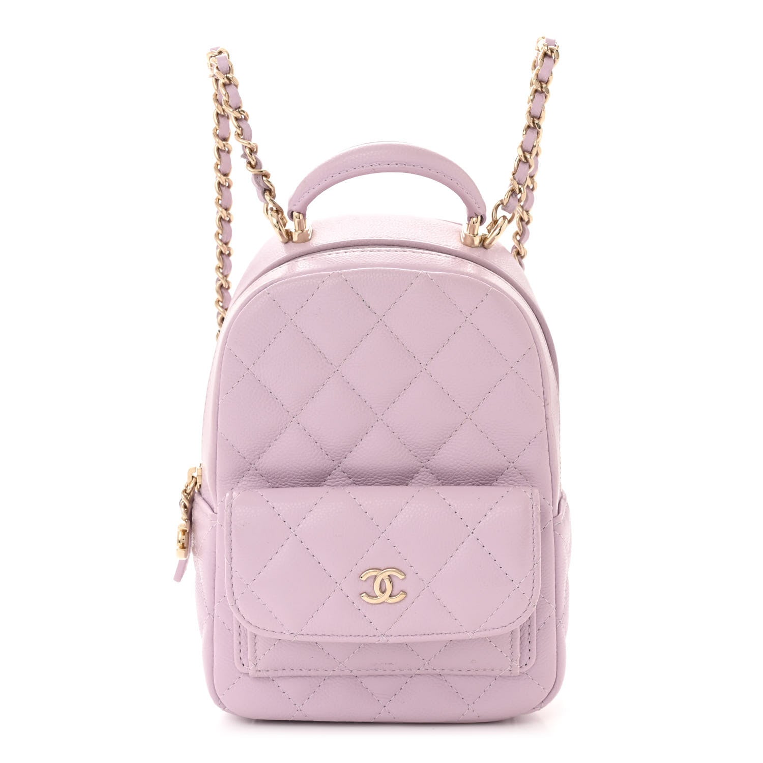 Chanel Caviar Quilted CC Mini Classic Backpack Light Purple 1 of 11