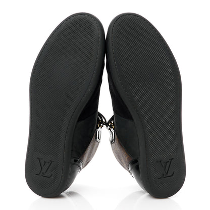 Louis Vuitton Suede Patent Monogram Move Up Sneakers 37 Black 5 of 10