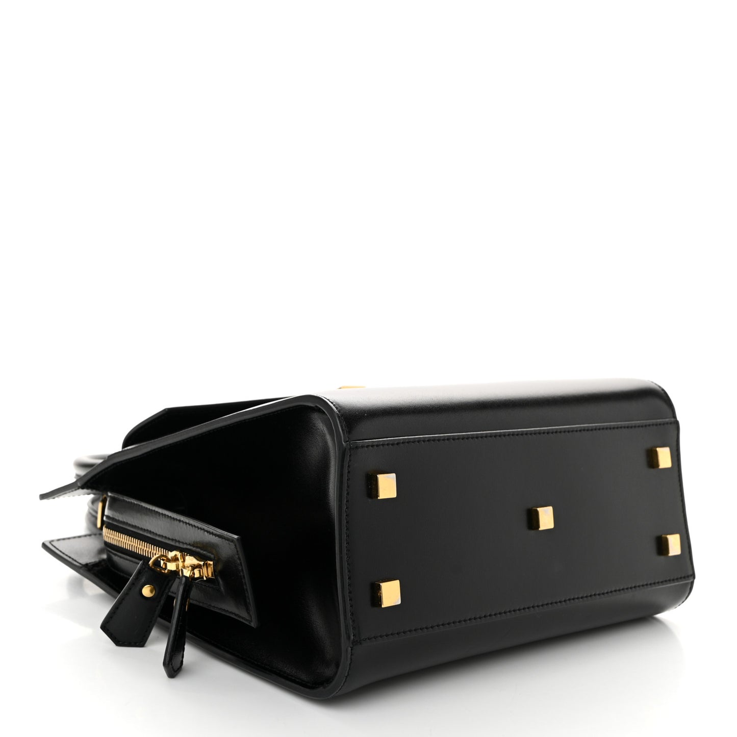 Shiny Calfskin Small Uptown Tote Black