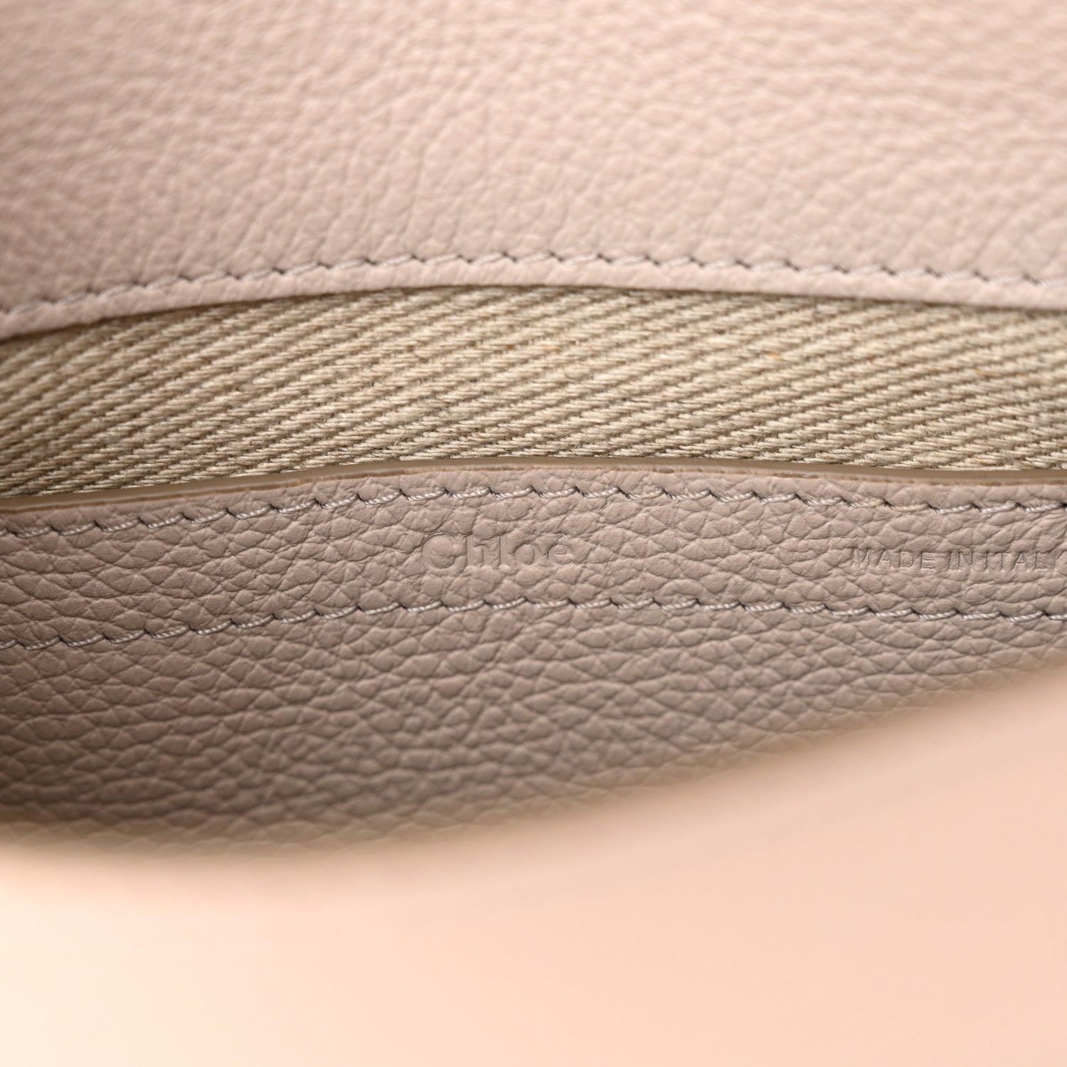 Chloe Grained Calfskin Small Marcie Saddle Bag Cement Pink 6 of 10