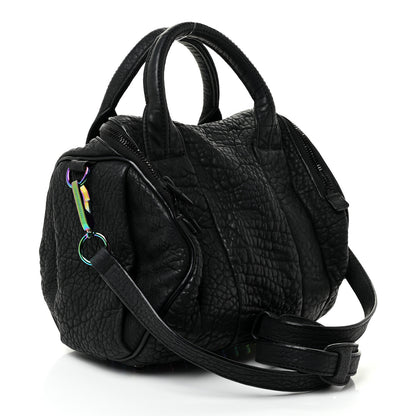 Alexander Wang Pebbled Lambskin Rockie Black Iridescent Hardware 2 of 14