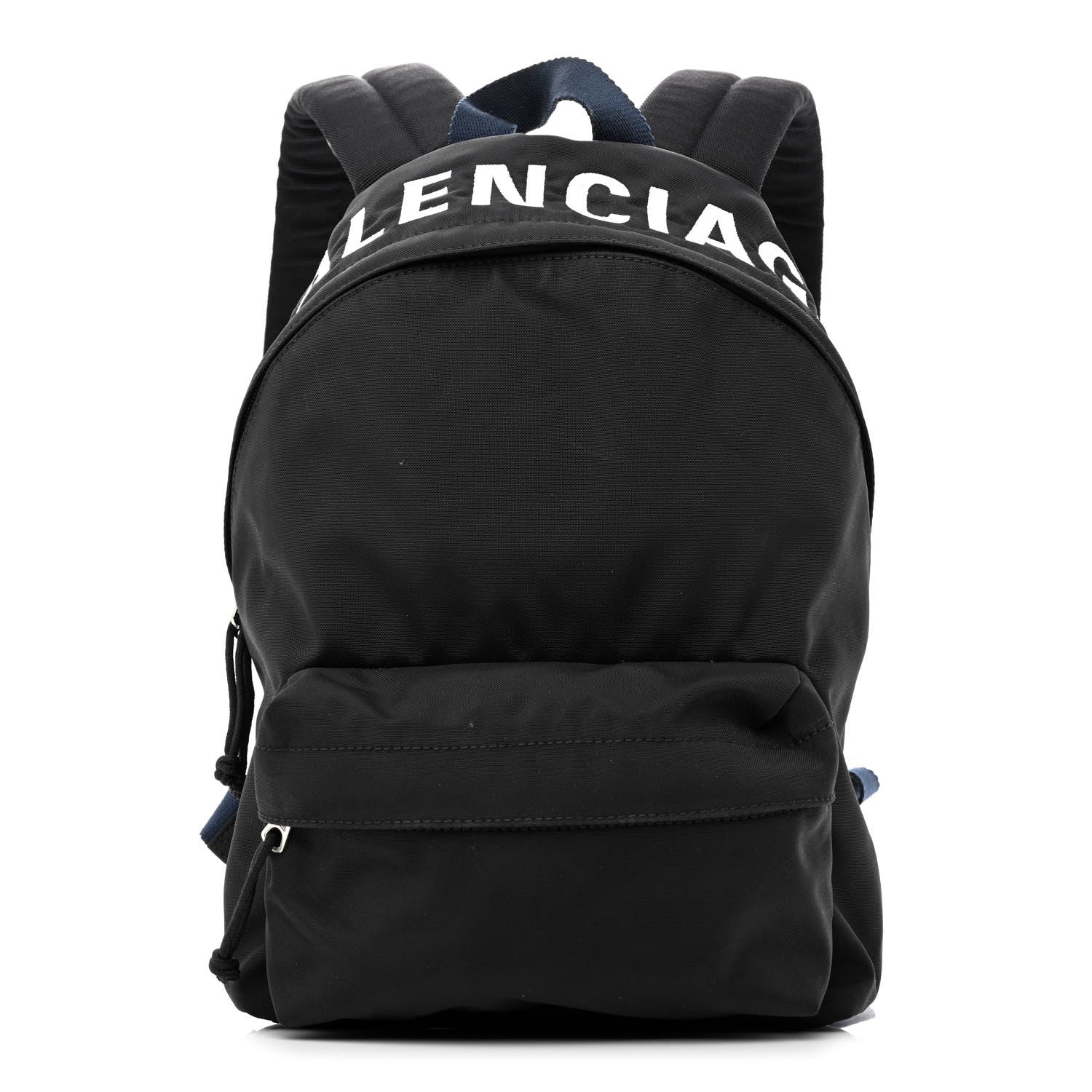 Balenciaga Sport Nylon Logo Embroidered S Wheel Backpack Black White 1 of 10