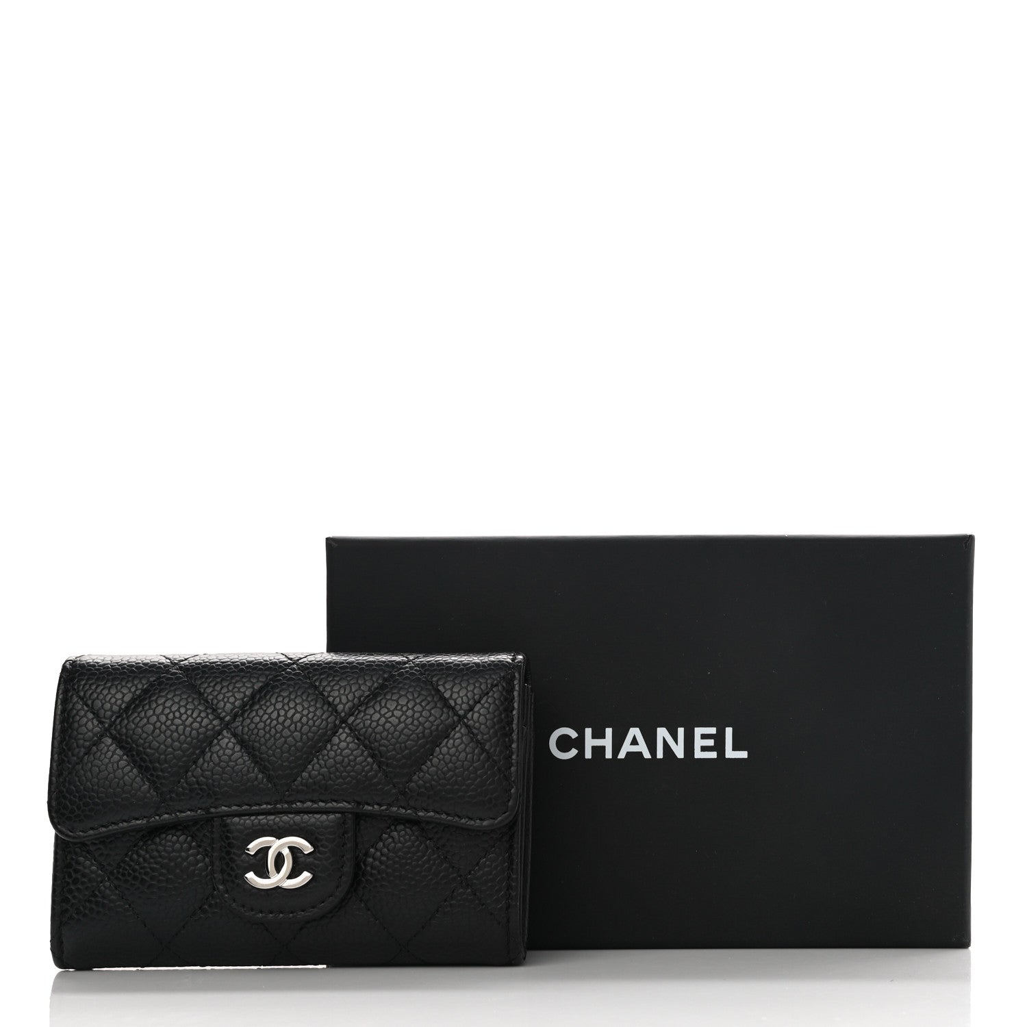 Chanel Caviar Quilted Flap Card Holder Wallet Black 9 of 9