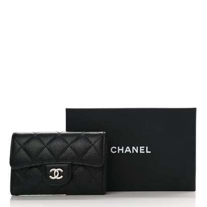 Chanel Caviar Quilted Flap Card Holder Wallet Black 9 of 9