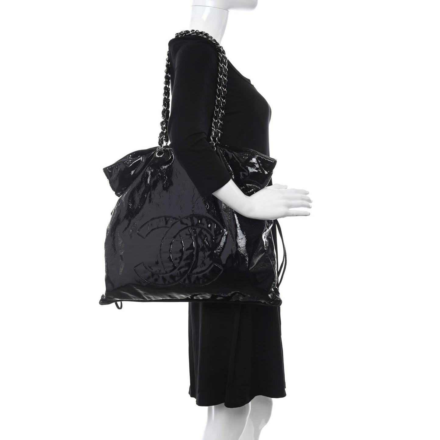 Patent Bonbons Shopper Tote Black