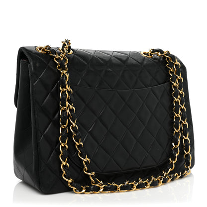 Chanel Lambskin Quilted XL Jumbo Single Flap Black 3 of 19
