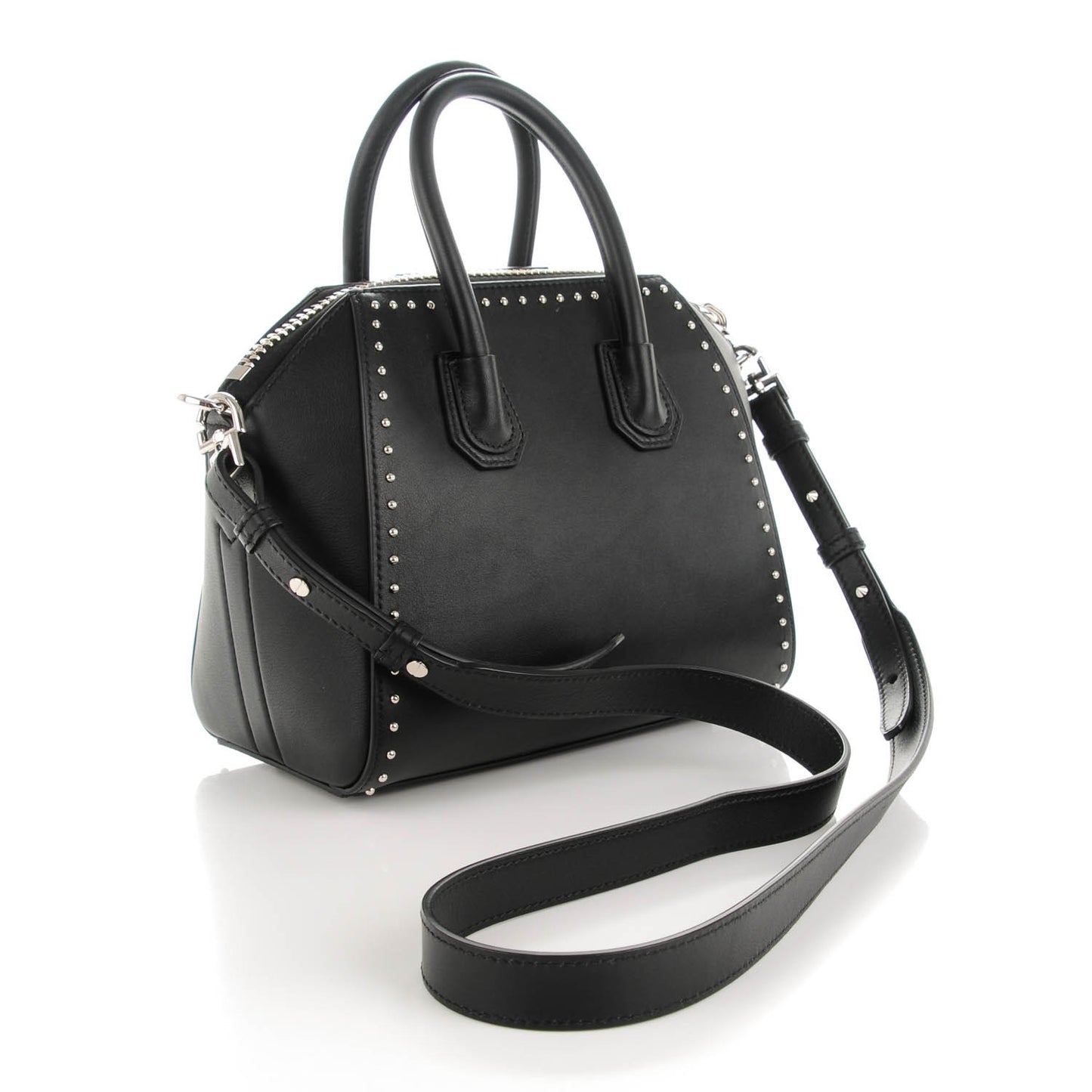 Smooth Calfskin Mini Studded Antigona Black