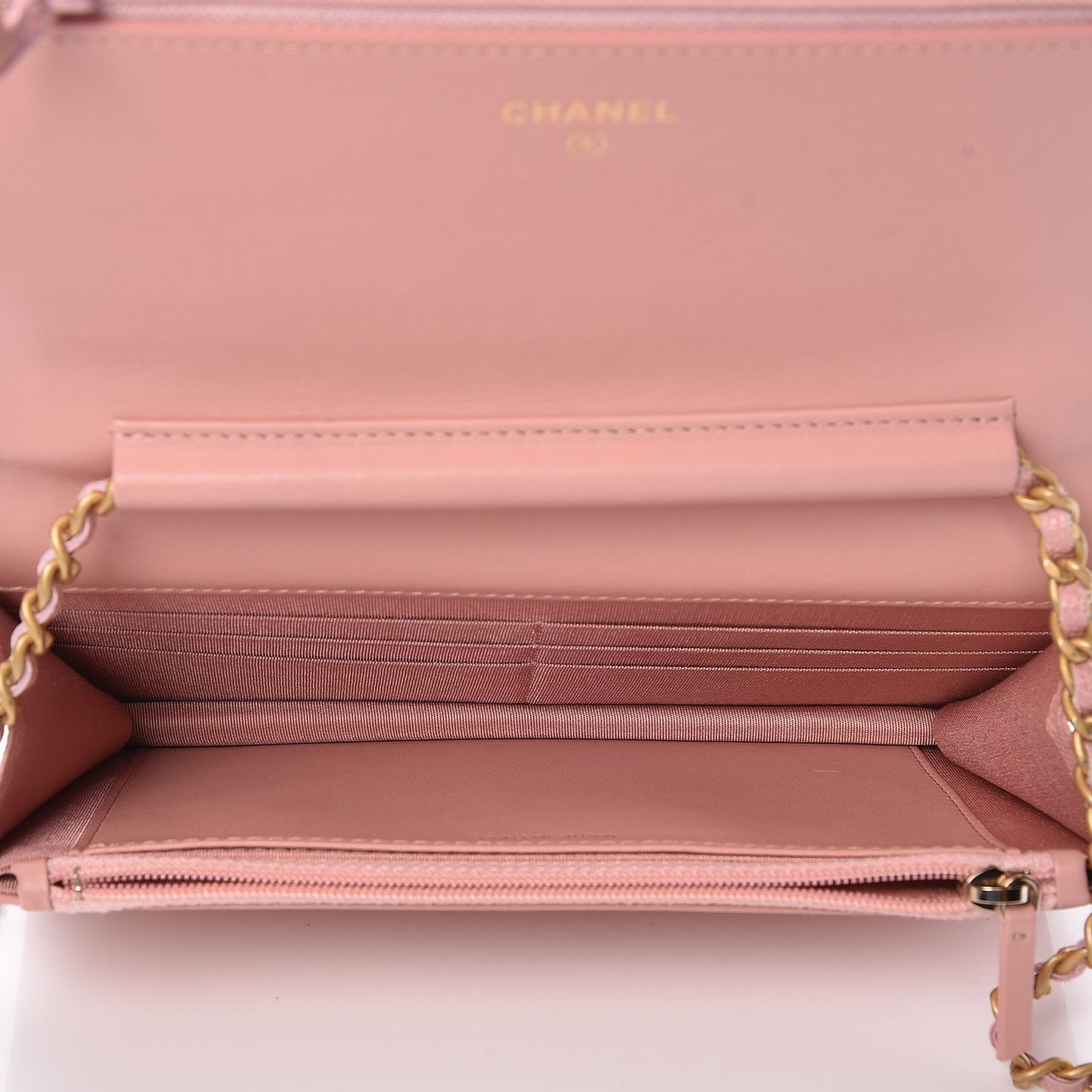 Caviar Quilted Boy Wallet On Chain WOC Pink