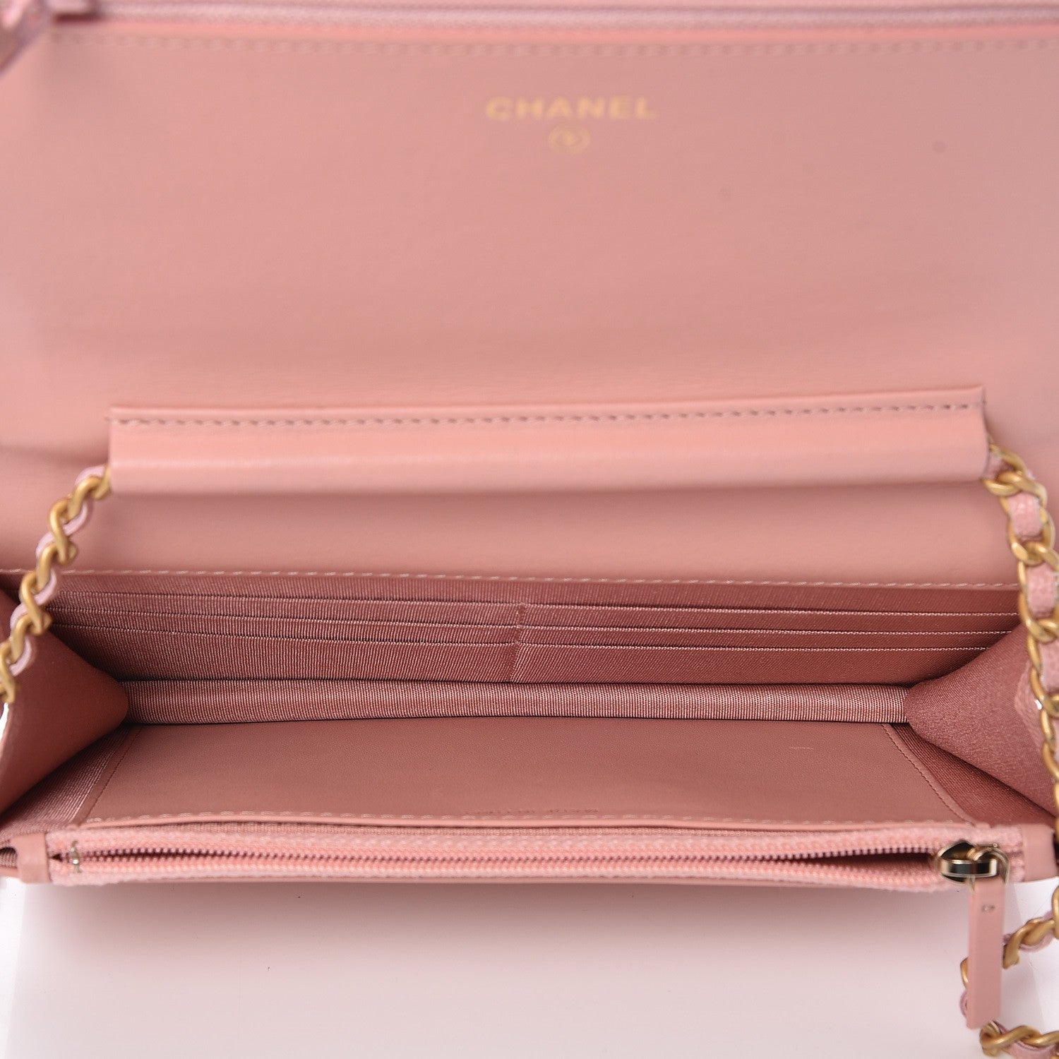 Chanel Caviar Quilted Boy Wallet On Chain WOC Pink 5 of 9