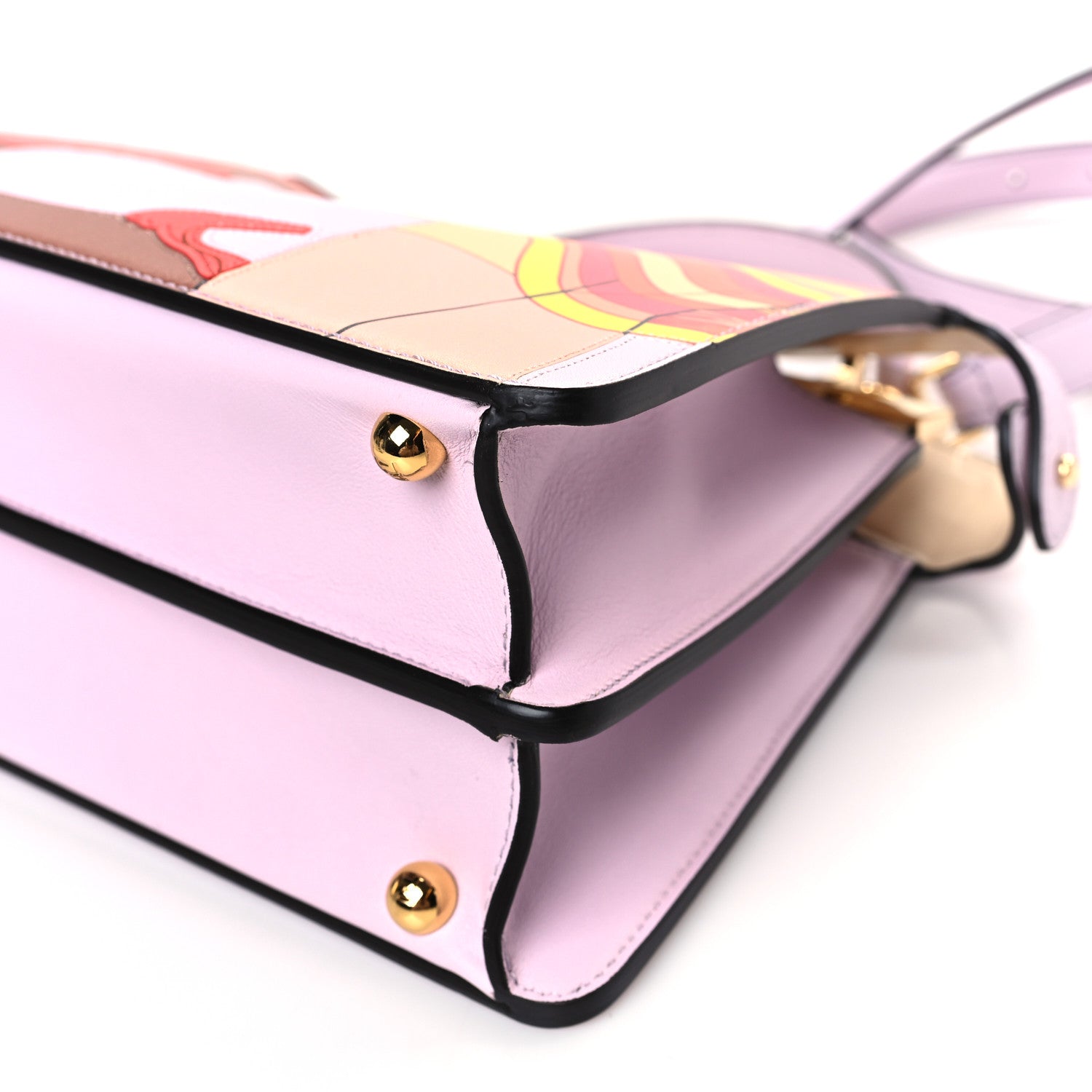 Fendi Vitello Seta Shiny Nappa Dancing Girls Inlay Small Peekaboo I SEE U Satchel Anemone Multicolor 8 of 8