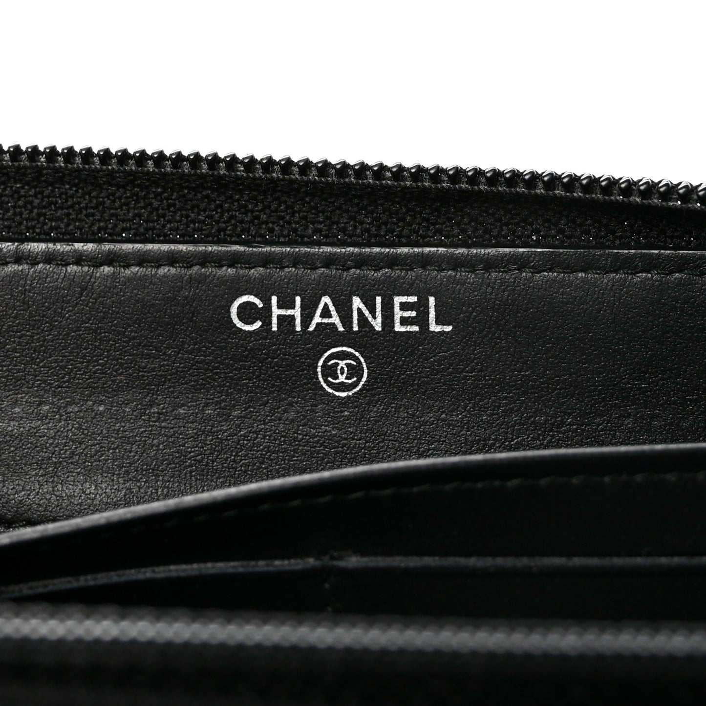 Lambskin Quilted Boy Zip Around Wallet Black
