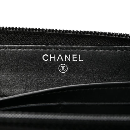 Chanel Lambskin Quilted Boy Zip Around Wallet Black 6 of 9