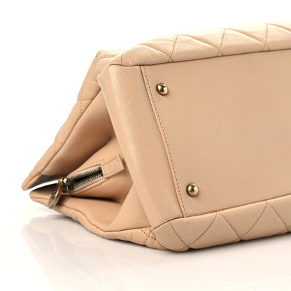 Chanel Calfskin Quilted Small CrownTote Beige 7 of 14