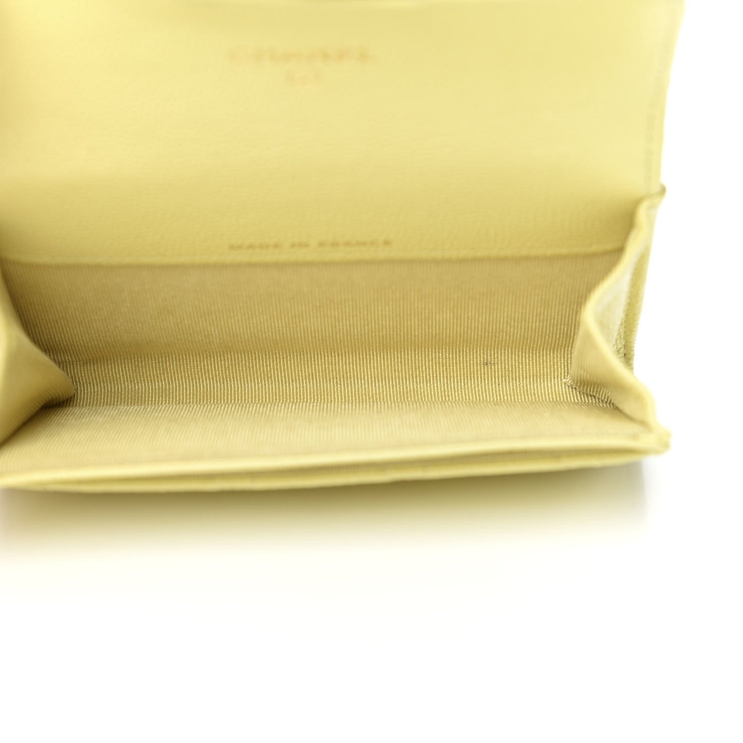 Caviar Quilted Flap Card Holder Wallet Yellow