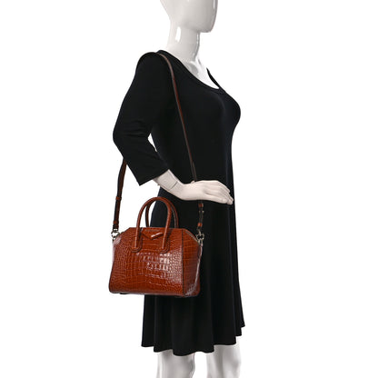 Givenchy Calfskin Crocodile Embossed Mini Antigona Tan 2 of 9