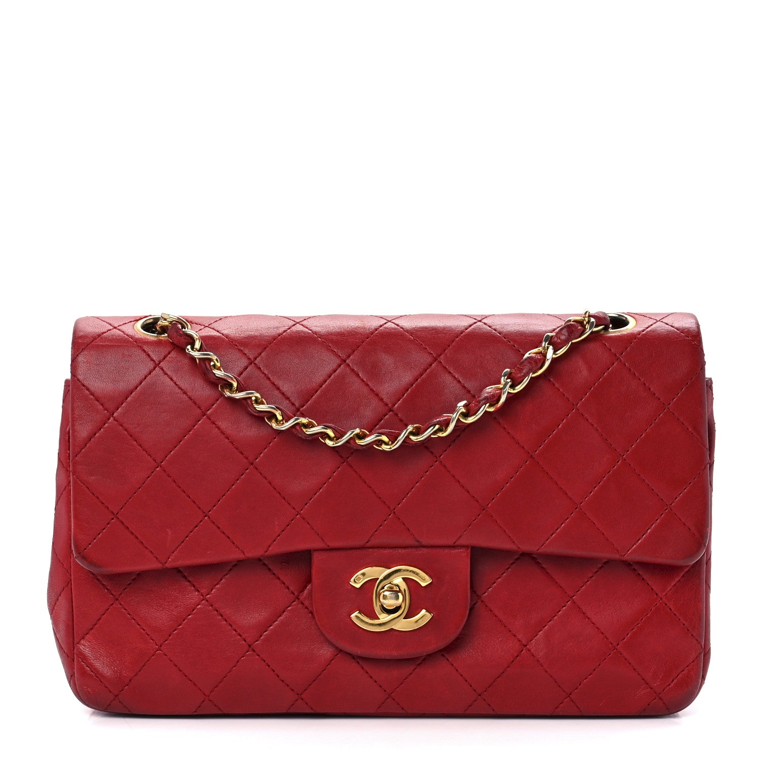Chanel Lambskin Quilted Small Double Flap Red 1 of 14