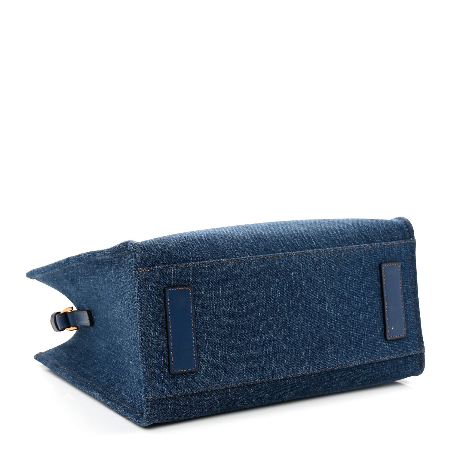 Versace Denim Calfskin La Medusa Small Tote Bag Blue 4 of 10