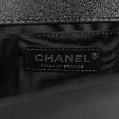 Chanel Calfskin Chevron Tweed Medium Boy Flap Black 6 of 8