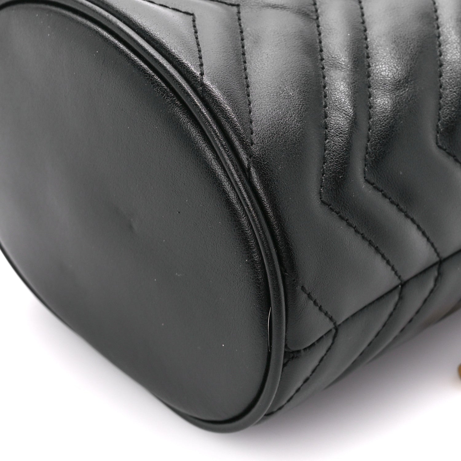 Gucci Calfskin Matelasse Mini GG Marmont 2.0 Bucket Bag Black 10 of 11