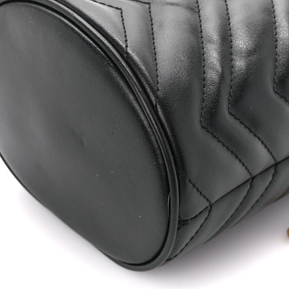 Gucci Calfskin Matelasse Mini GG Marmont 2.0 Bucket Bag Black 10 of 11
