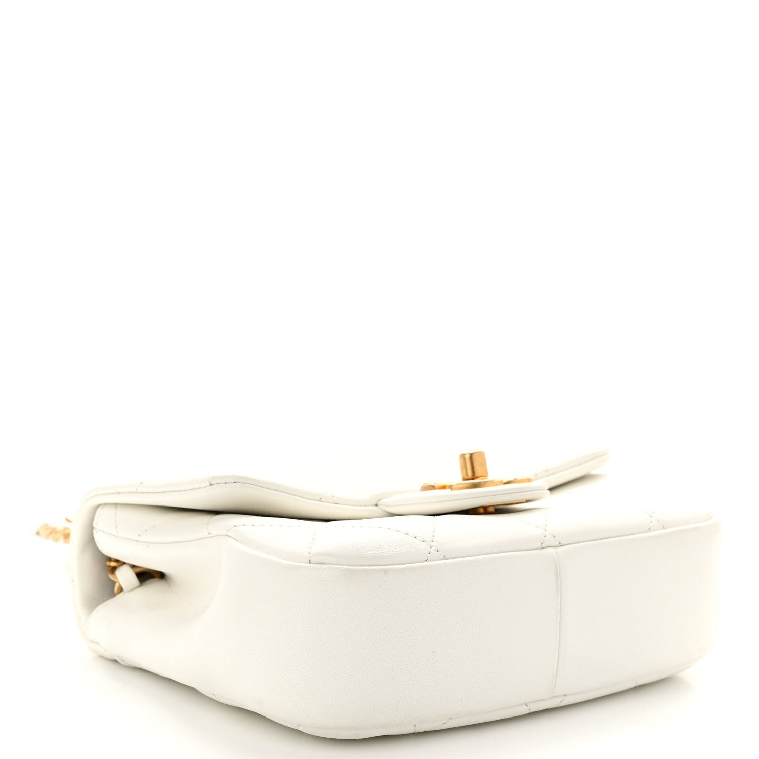 Chanel Lambskin Quilted Small In The Loop Handle Flap Bag White 4 of 10