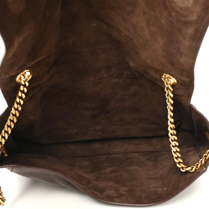 Saint Laurent Smooth Calfskin Suede Medium Reversible Monogram Kate Satchel Military Brown 14 of 15