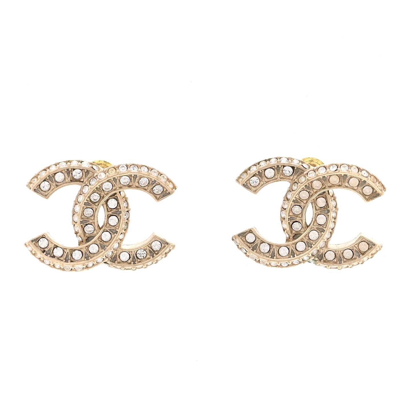 Crystal Timeless CC Earrings Light Gold