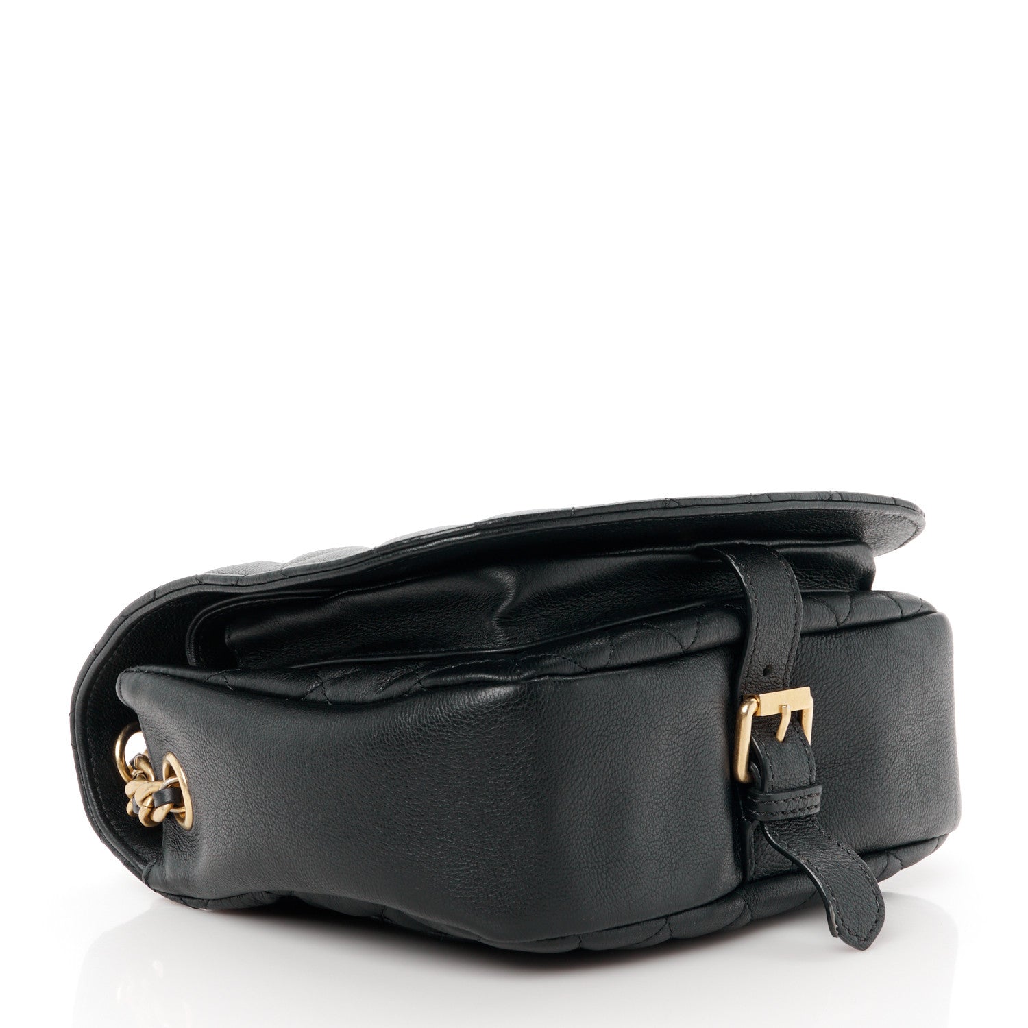 Chanel Grained Calfskin Quilted Messenger Flap Black 4 of 10