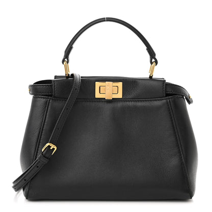 Fendi Nappa Mini Peekaboo Iconic Satchel Black 1 of 11