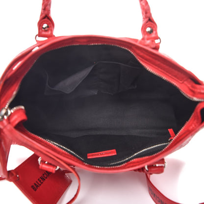 Balenciaga Agneau Arena Classic Silver Hardware S City Logo Strap Rouge Cardinal Black 5 of 7
