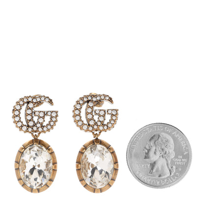 Gucci Crystal Double G Earrings Aged Gold 2 of 4