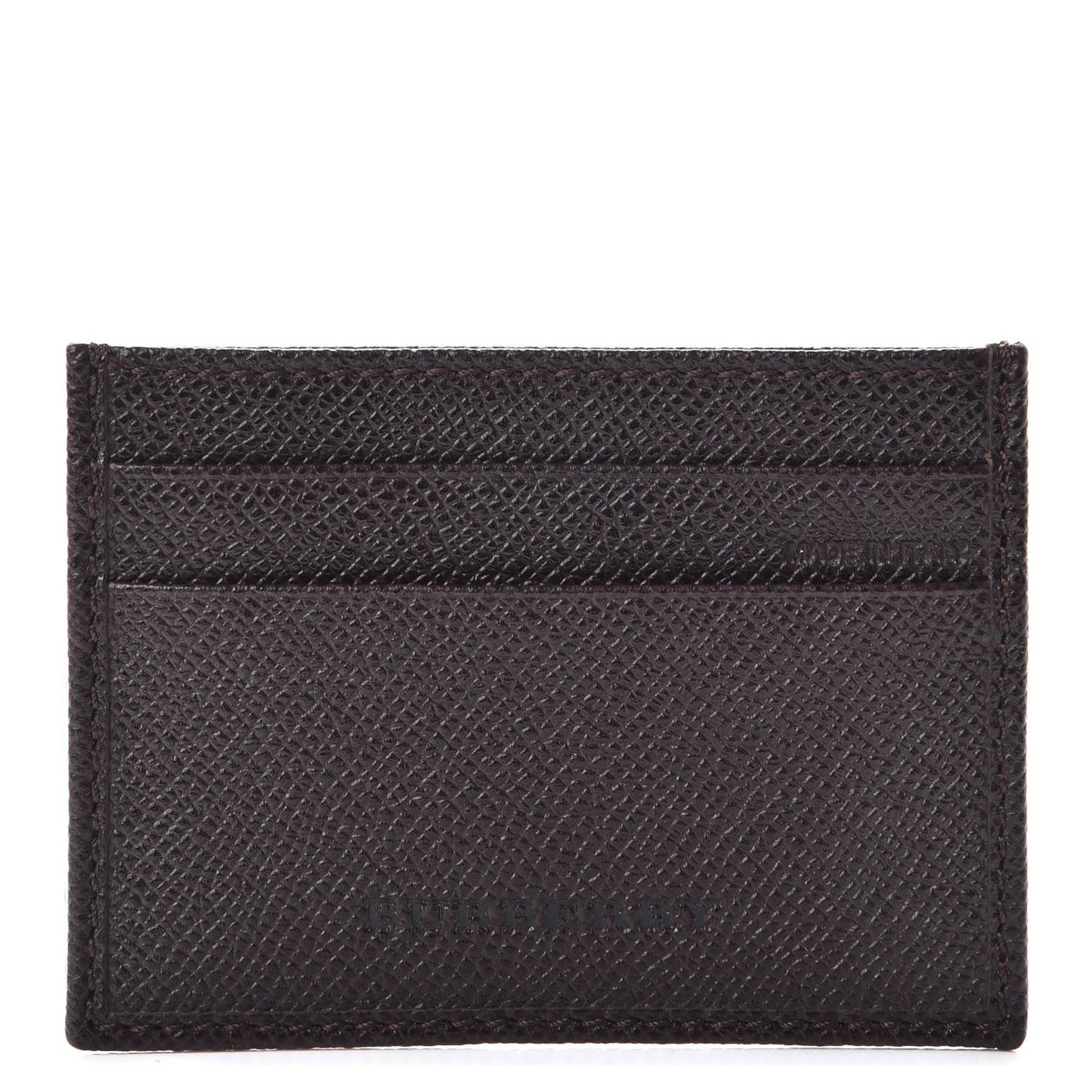 Grained Calfskin Credit Card Case Ebony