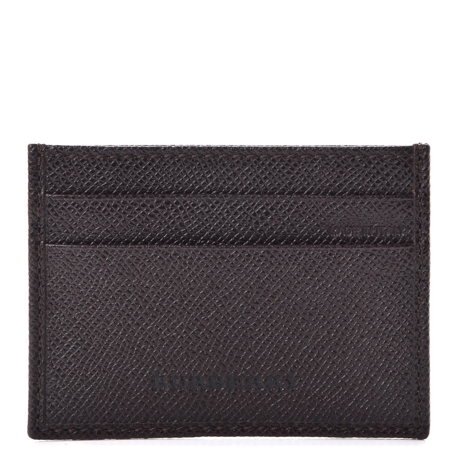 Burberry Grained Calfskin Credit Card Case Ebony 1 of 7