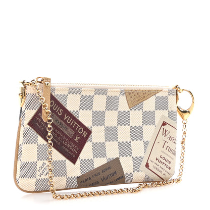 Louis Vuitton Damier Azur Trunks Labels Pochette Milla MM 3 of 9