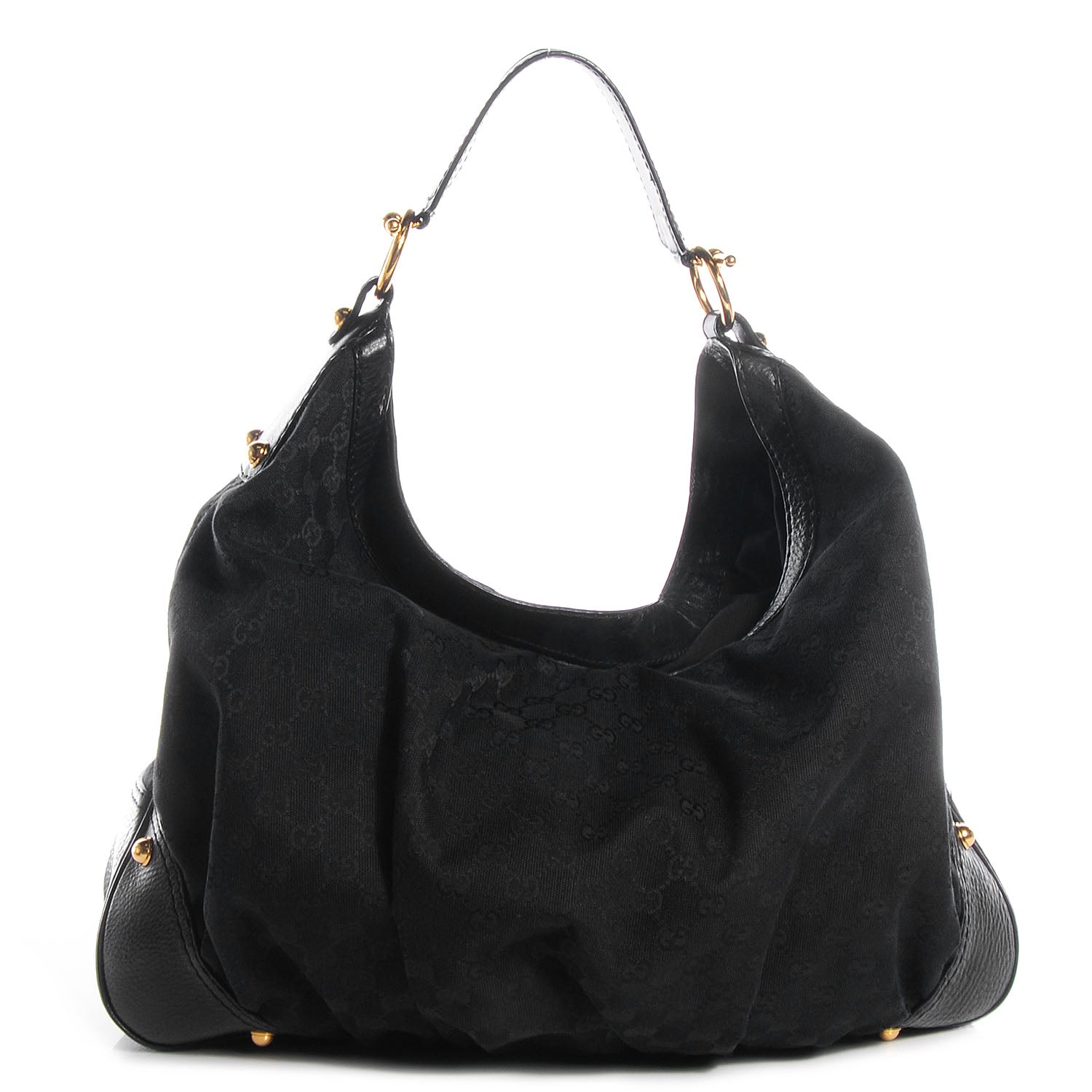 Gucci Monogram Large Jockey Hobo Black 1 of 7