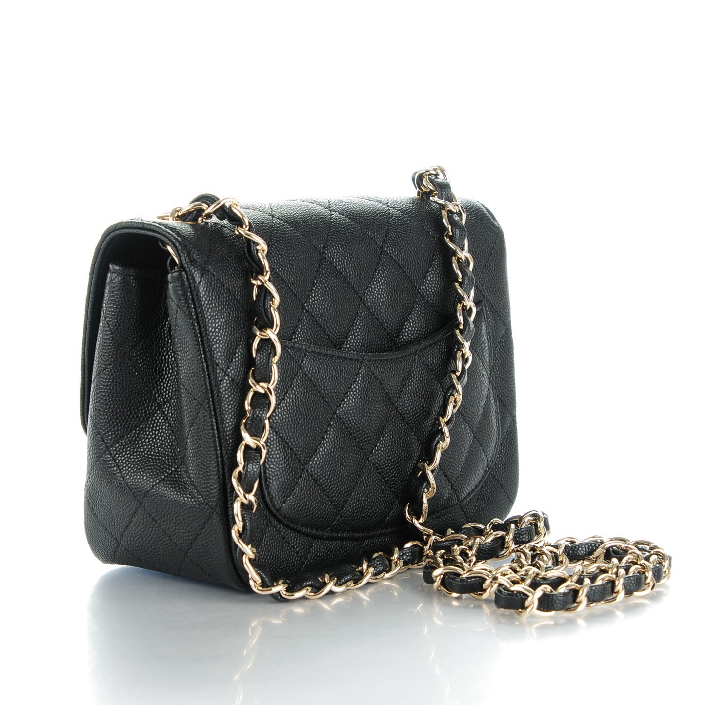 Caviar Quilted Mini Square Flap Black