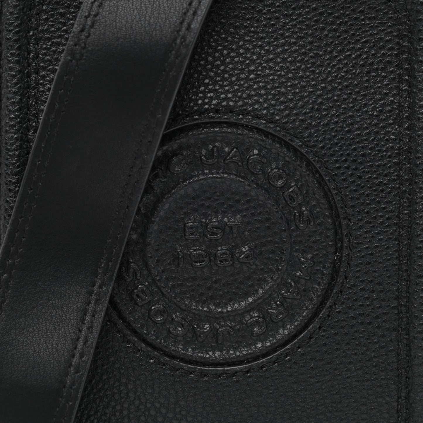 Calfskin Signet Stitched Crossbody Bag Black