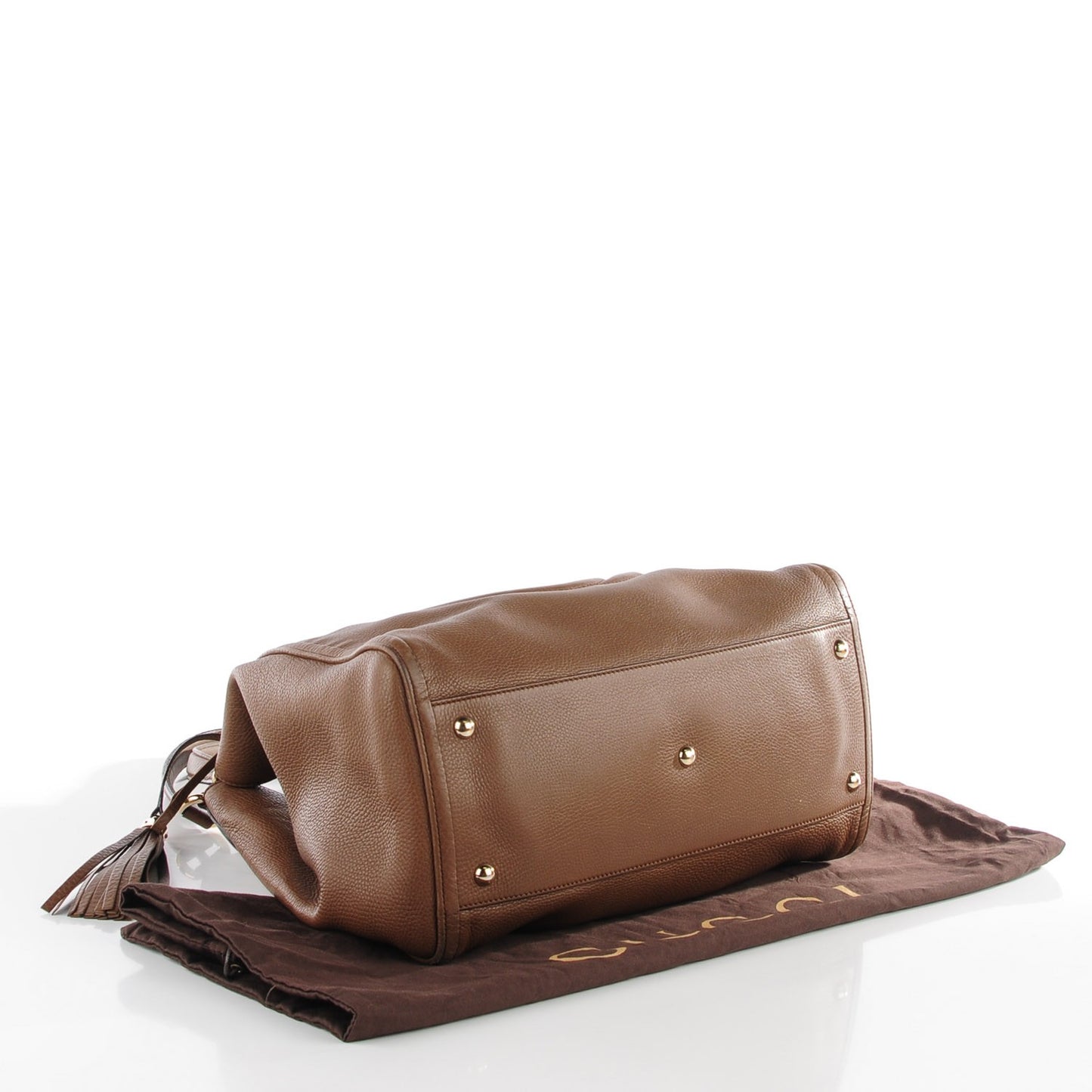 Pebbled Calfskin Medium Soho Shoulder Bag Brown