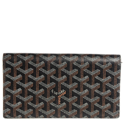 Goyard Coated Canvas Chevron Long Bi-Fold Wallet Black 1 of 9