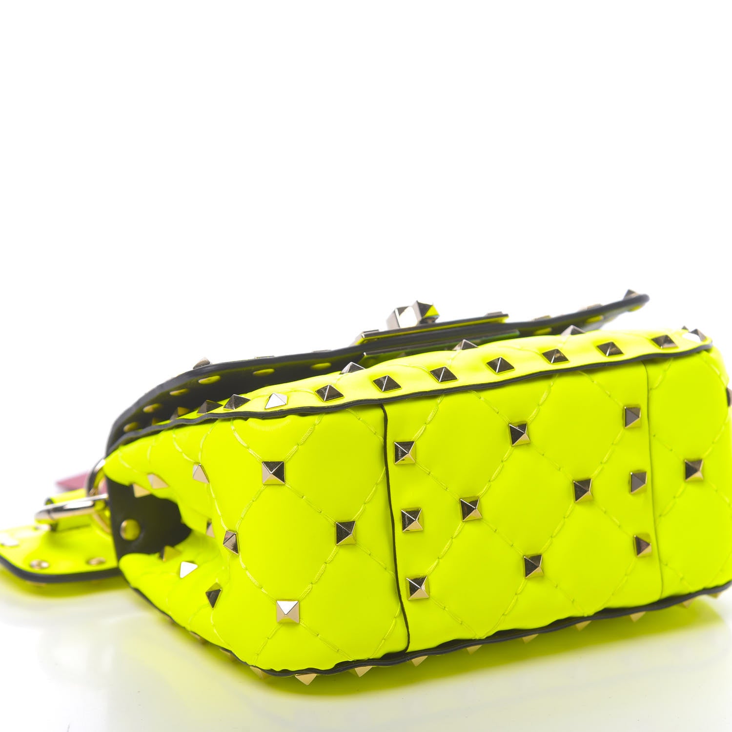 Valentino Garavani Calfskin Micro Rockstud Spike Shoulder Bag Lime 7 of 9