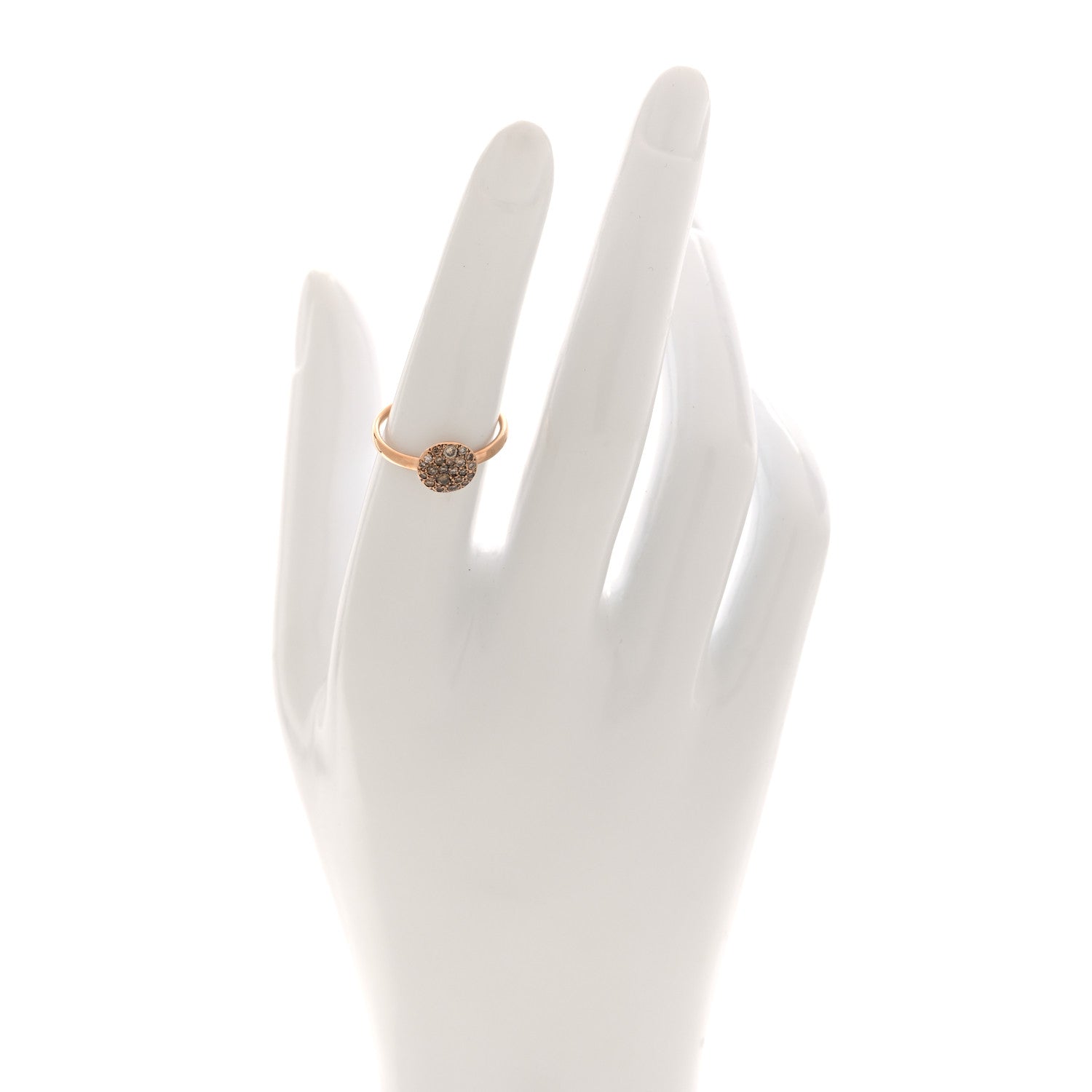 Pomellato 18K Rose Gold Diamond Small Round Sabbia Ring 52 6 2 of 6