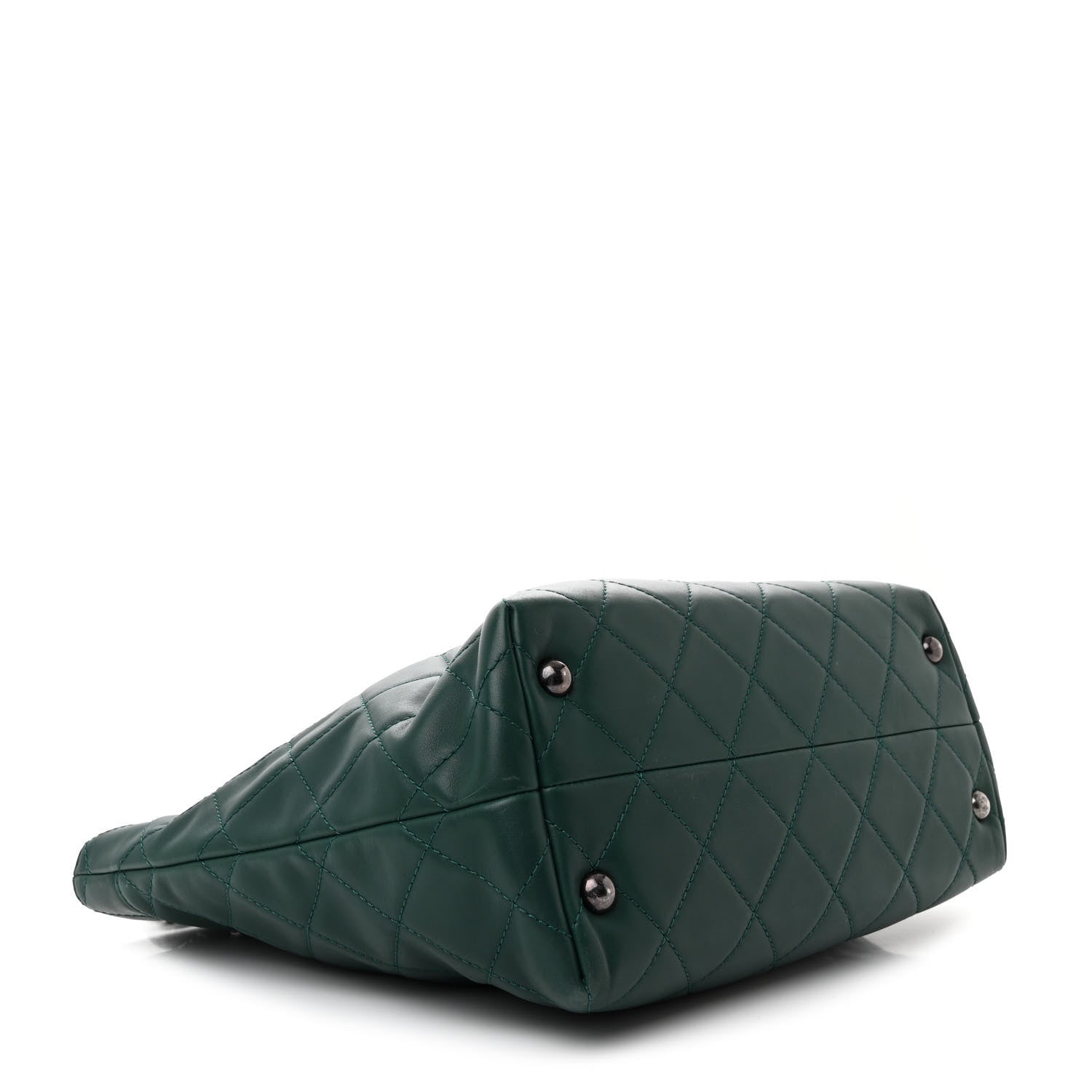 Chanel Calfskin Quilted Large Shopping In Chains Tote Green 4 of 13