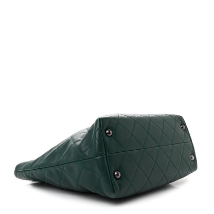 Chanel Calfskin Quilted Large Shopping In Chains Tote Green 4 of 13