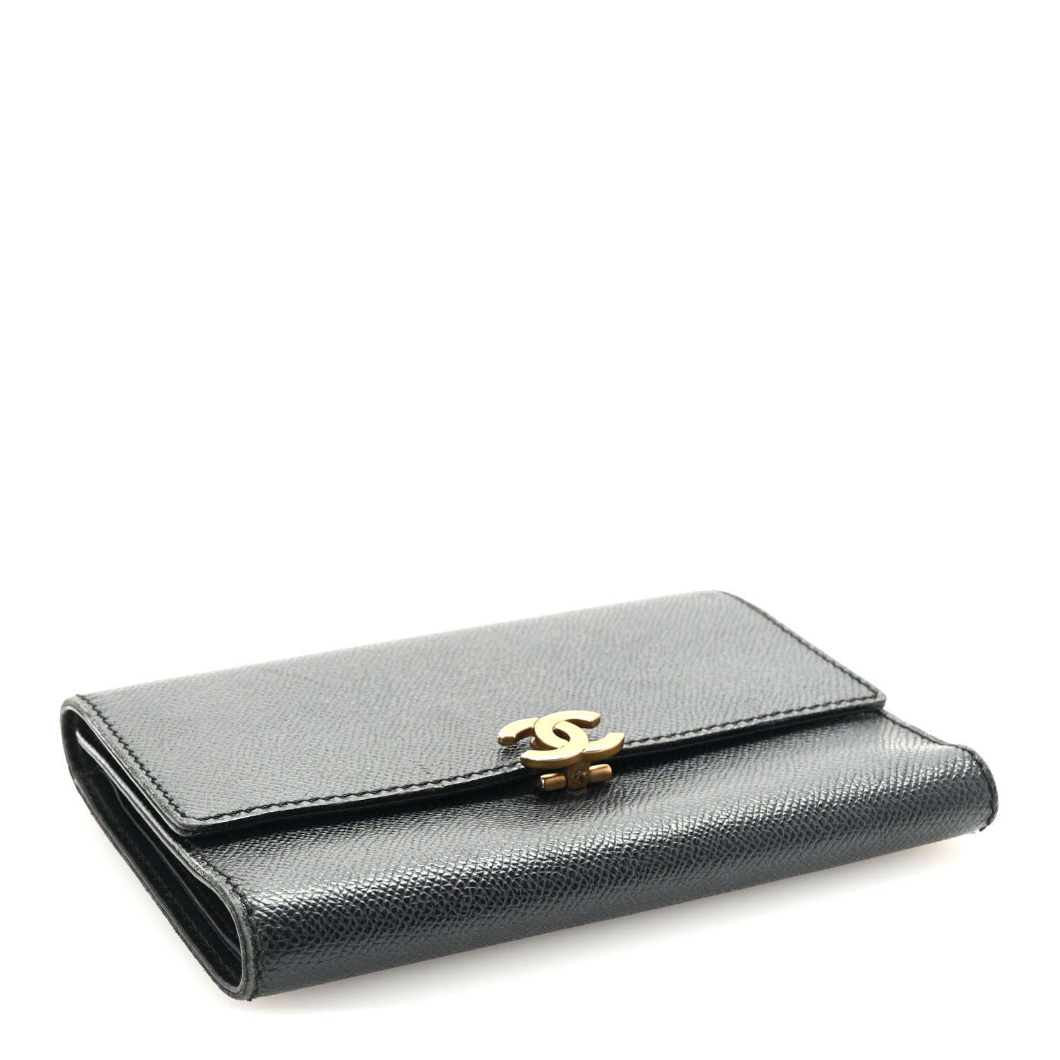 Chanel Grained Calfskin CC Flap Wallet Black 4 of 8