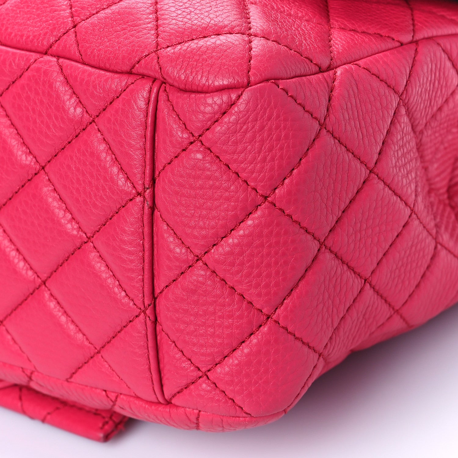 Chanel Calfskin Quilted Small XXL Travel Flap Bag Dark Pink 9 of 9