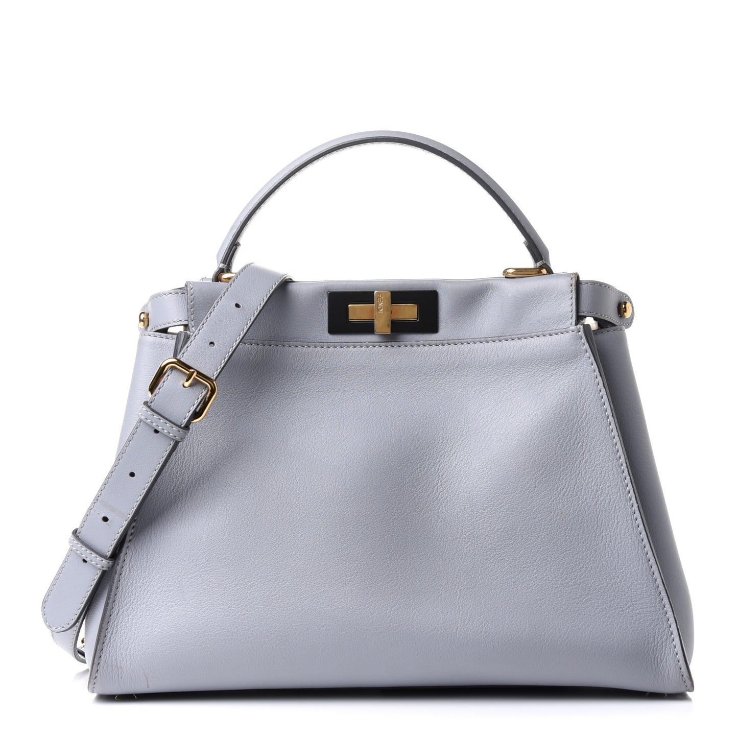 Vitello Seta Shiny Nappa Medium Peekaboo Iconic Satchel Ardesia Amido