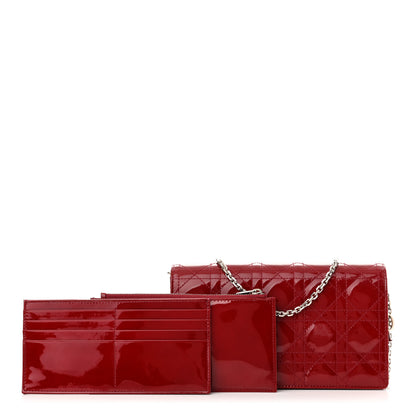 Christian Dior Patent Cannage Lady Dior Clutch Rouge Ceris 1 of 13