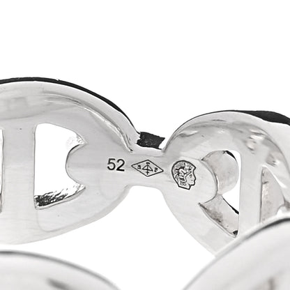 Hermes Sterling Silver PM Chaine d'Ancre Enchainee Band Ring 52 6 5 of 5