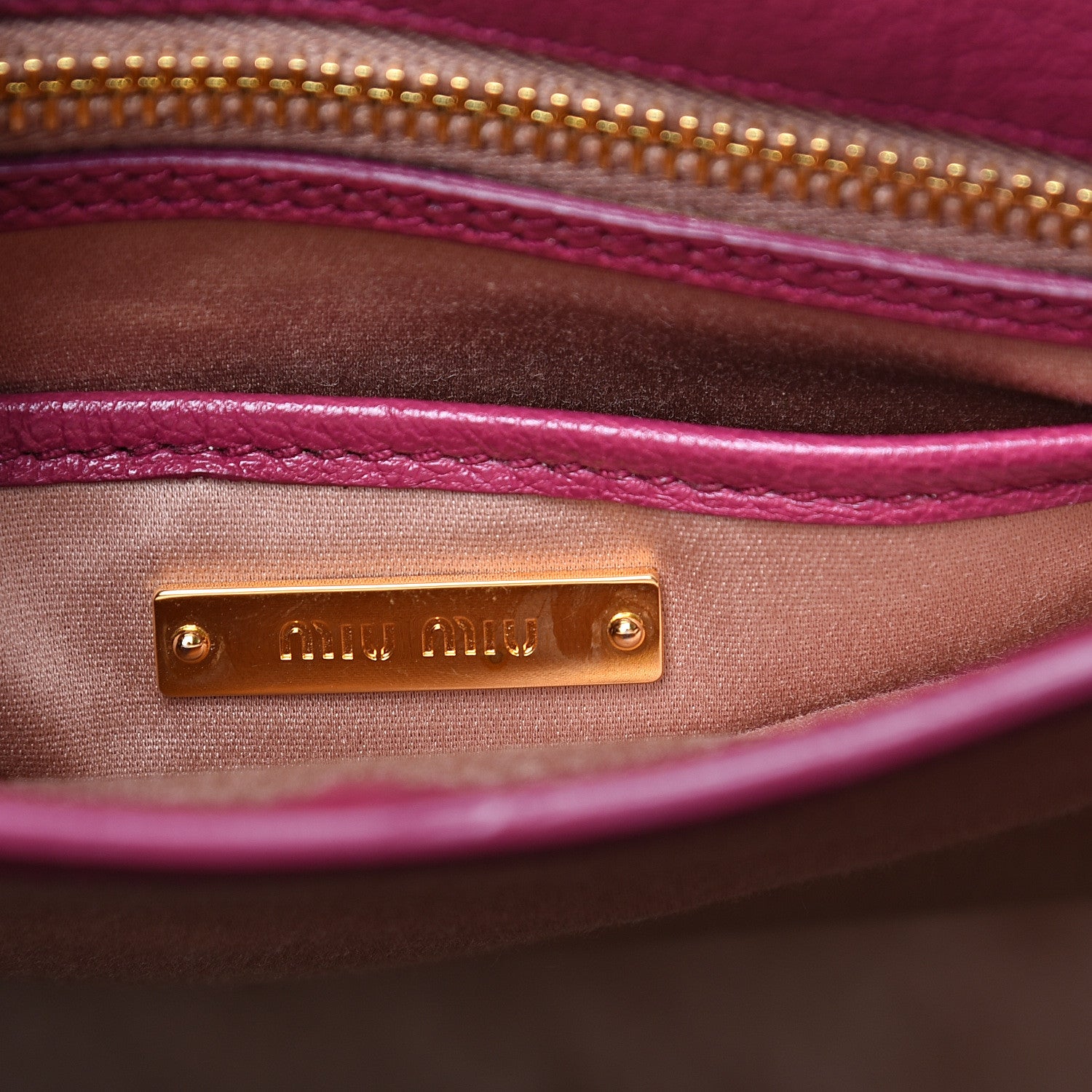 Miu Miu Goatskin Madras Shoulder Bag Rosa Peonia 5 of 12